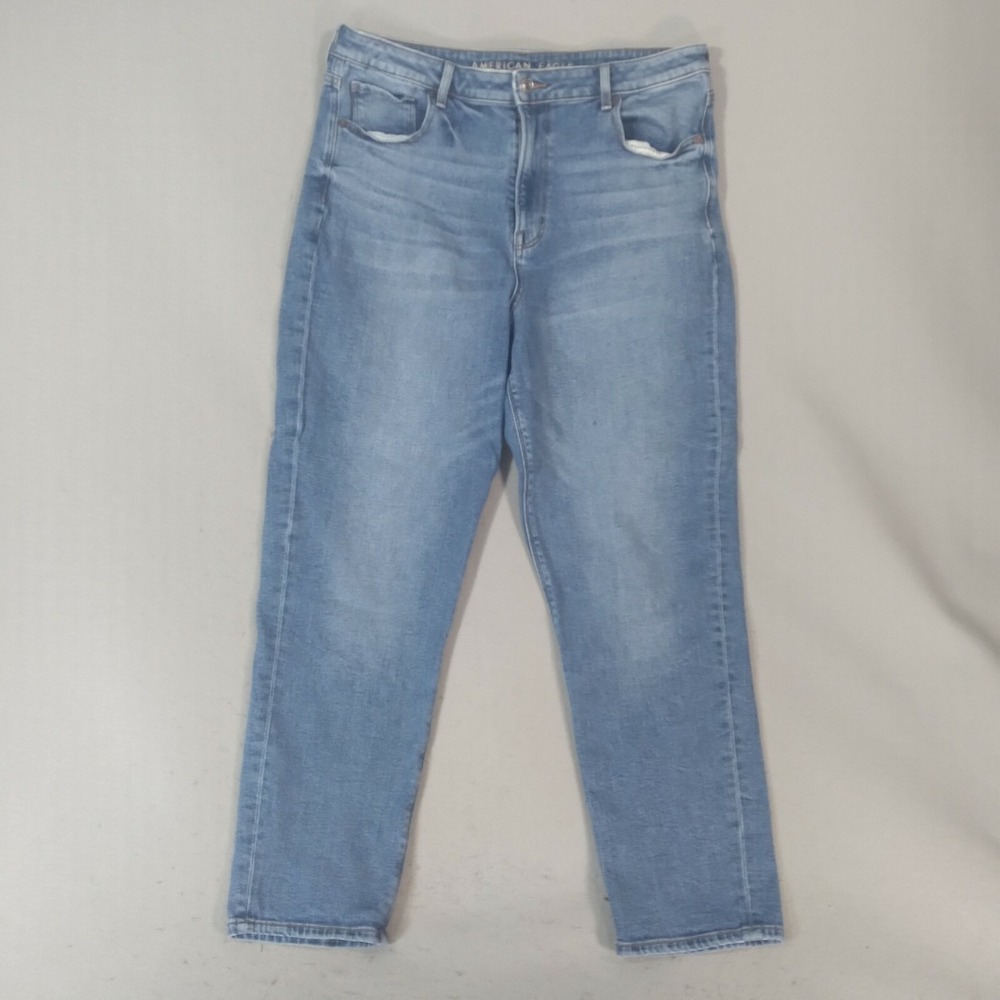 American eagle mom jeans Women's 14 blue Flex denim Pants Straight 34x28